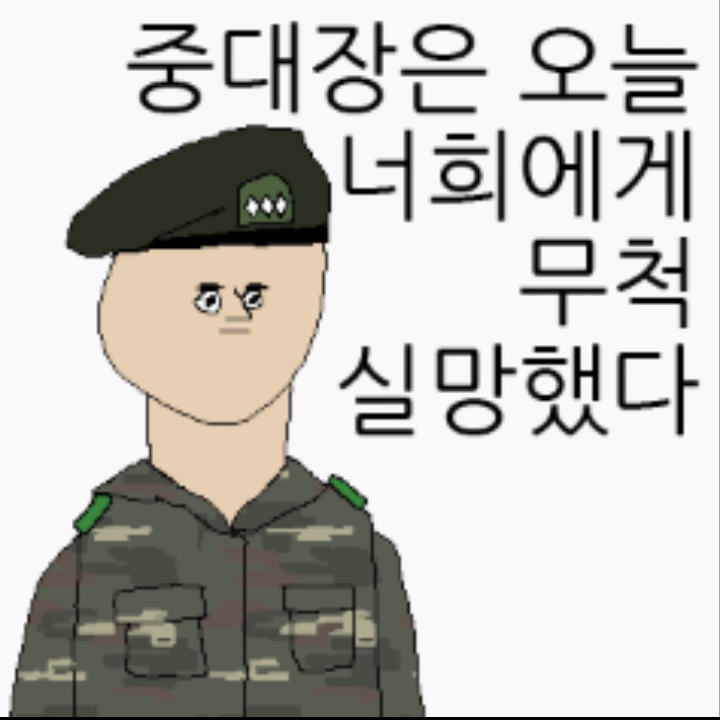중대장은 너희에게 실망했다.