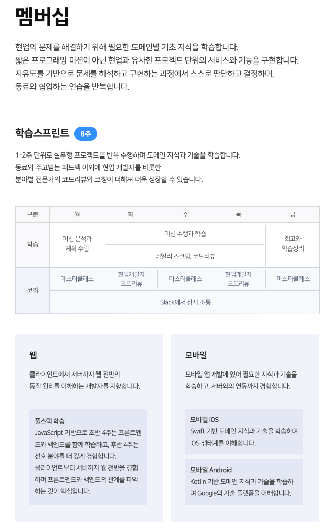멤버십 과정