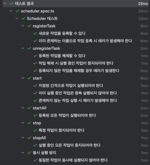 FakeTimers 사용 후