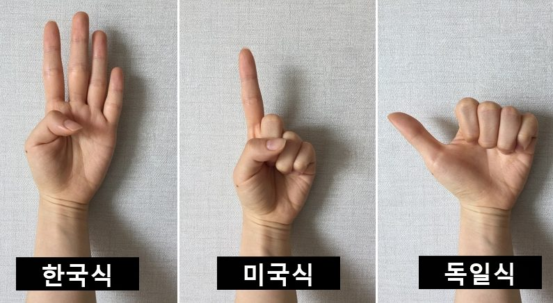 손가락으로 숫자 세기